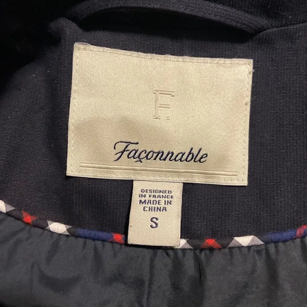 Faconnable Black Pea Coat Jacket